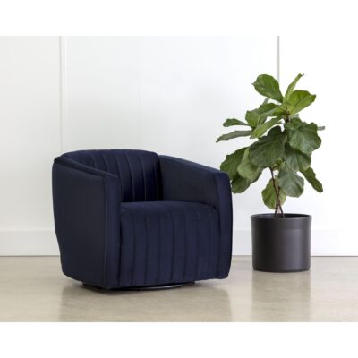 Garrison Swivel Lounge Chair - Abbington Navy 110185 110185 GARRISON SWIVEL LOUNGE CHAIR ABBINGTON NAVY 5