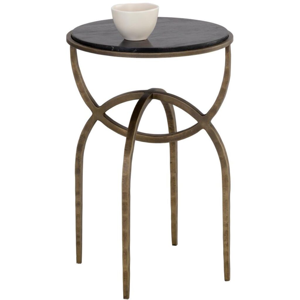 Alicent End Table - Black Marble