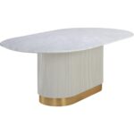 Paloma Dining Table - Oval - White Marble - 84"