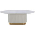 Paloma Dining Table - Oval - White Marble - 84" 8 Paloma Dining Table - Oval - White Marble - 84" - Image 2