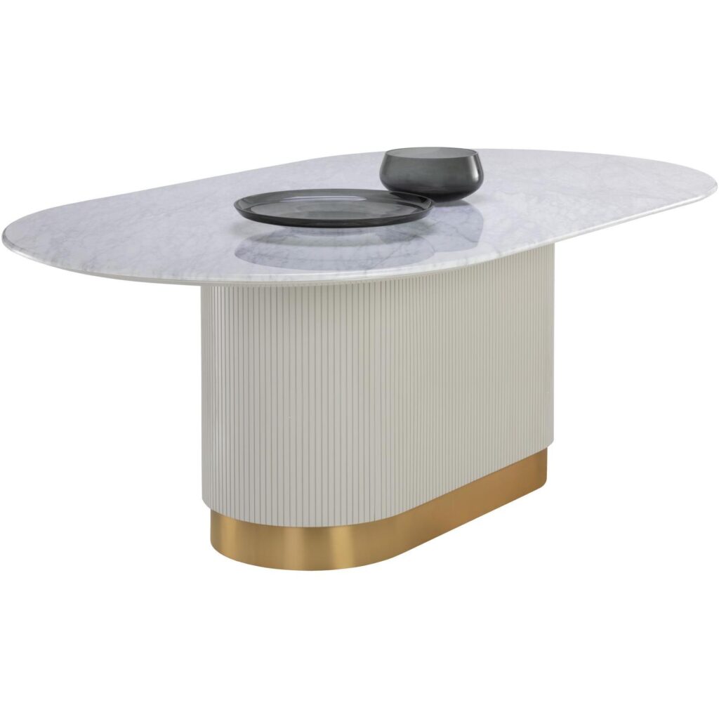 Paloma Dining Table - Oval - White Marble - 84"