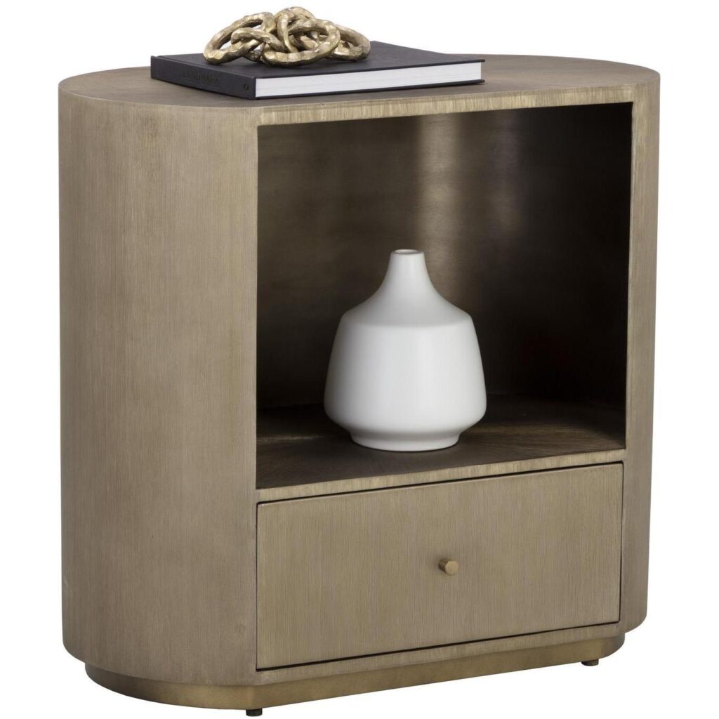 Siena Nightstand - Oval - Antique Brass