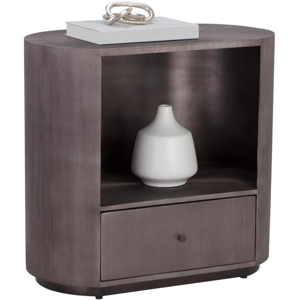 Siena Nightstand - Oval - Gunmetal