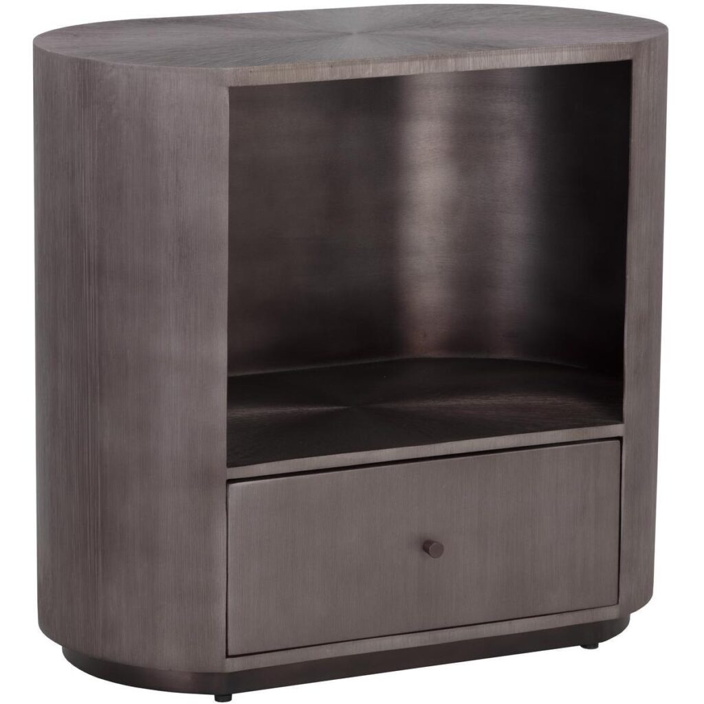 Siena Nightstand - Oval - Gunmetal - Image 2