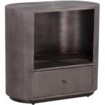 Siena Nightstand - Oval - Gunmetal 8 Siena Nightstand - Oval - Gunmetal 110365 110365 SIENA NIGHTSTAND OVAL GUNMETAL 1