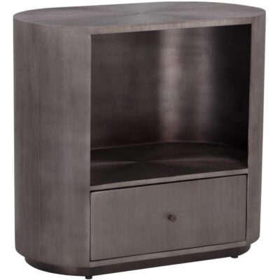 Siena Nightstand - Oval - Gunmetal 110365 110365 SIENA NIGHTSTAND OVAL GUNMETAL 1