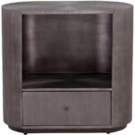 Siena Nightstand - Oval - Gunmetal 9 Siena Nightstand - Oval - Gunmetal 110365 110365 SIENA NIGHTSTAND OVAL GUNMETAL 2