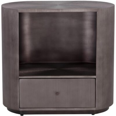 Siena Nightstand - Oval - Gunmetal 110365 110365 SIENA NIGHTSTAND OVAL GUNMETAL 2