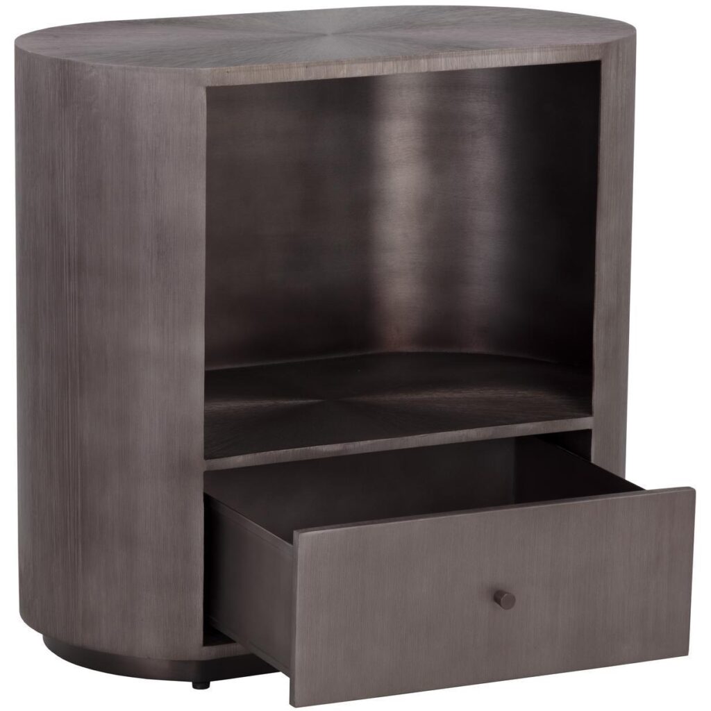 Siena Nightstand - Oval - Gunmetal - Image 4