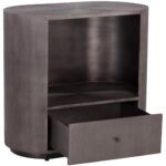 Siena Nightstand - Oval - Gunmetal 10 Siena Nightstand - Oval - Gunmetal 110365 110365 SIENA NIGHTSTAND OVAL GUNMETAL 3