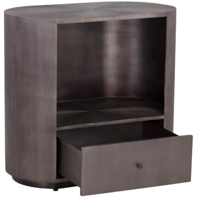 Siena Nightstand - Oval - Gunmetal 110365 110365 SIENA NIGHTSTAND OVAL GUNMETAL 3