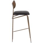 Gibbons Barstool - Antique Brass - Charcoal Black Leather 10 Gibbons Barstool - Antique Brass - Charcoal Black Leather 110366 110366 GIBBONS BARSTOOL ANTIQUE BRASS CHARCOAL BLACK LEATHER 2