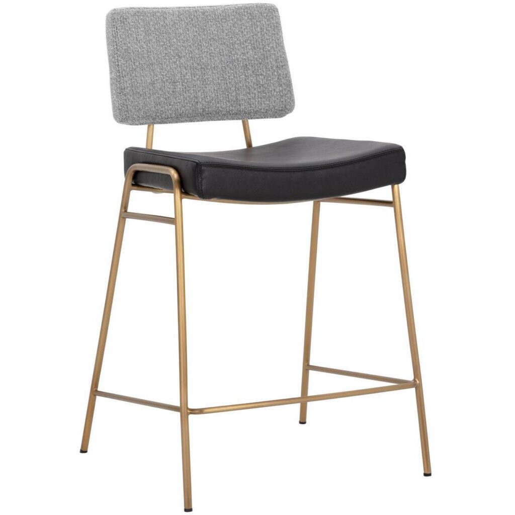 Brinley Counter Stool - Gold - Nightfall Black / Chacha Grey