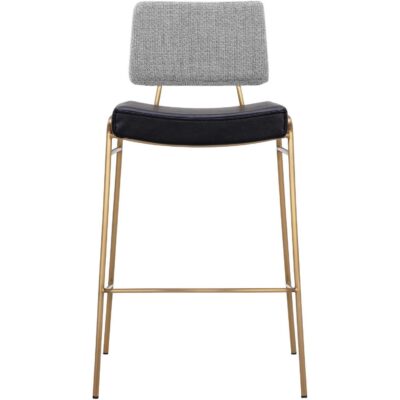 Brinley Barstool - Gold - Nightfall Black / Chacha Grey 110472 110472 BRINLEY BARSTOOL GOLD NIGHTFALL BLACK CHACHA GREY 1