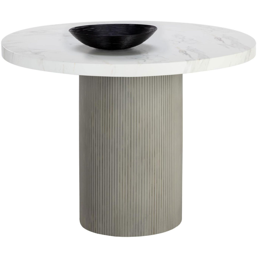 Nicolette Dining Table - Light Grey - Marble Look - 40"