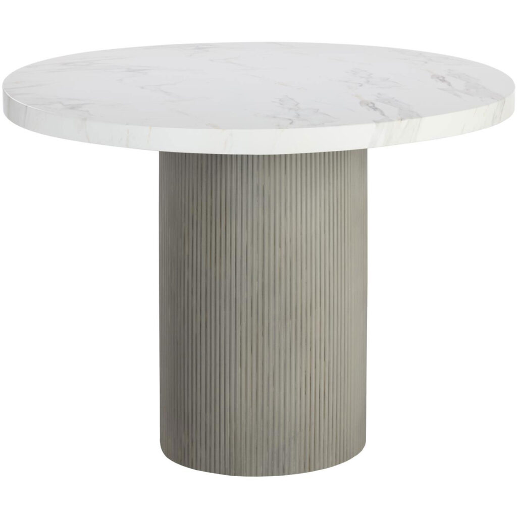 Nicolette Dining Table - Light Grey - Marble Look - 40" - Image 2