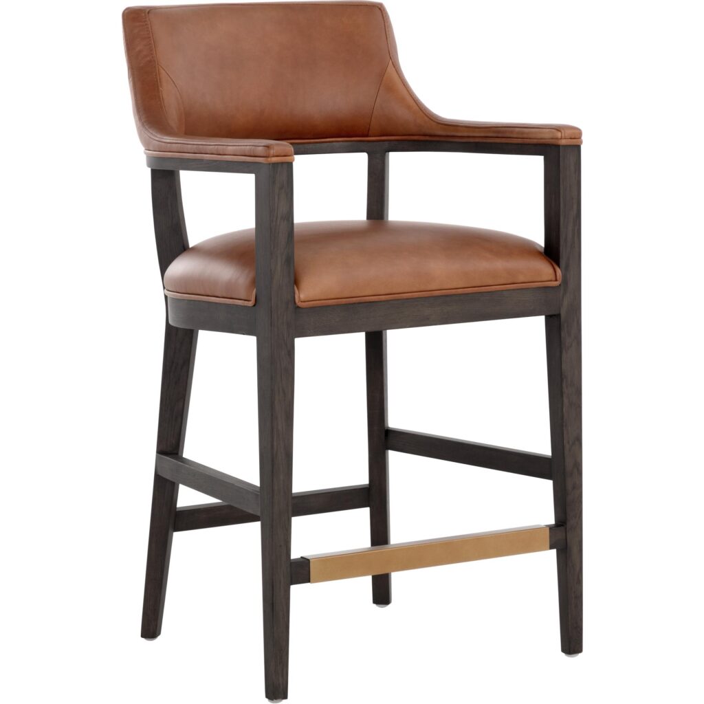 Brylea Counter Stool - Brown - Shalimar Tobacco Leather