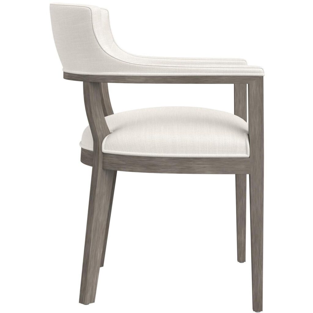 Brylea Dining Armchair - Ash Grey - Linoso Ivory - Image 3