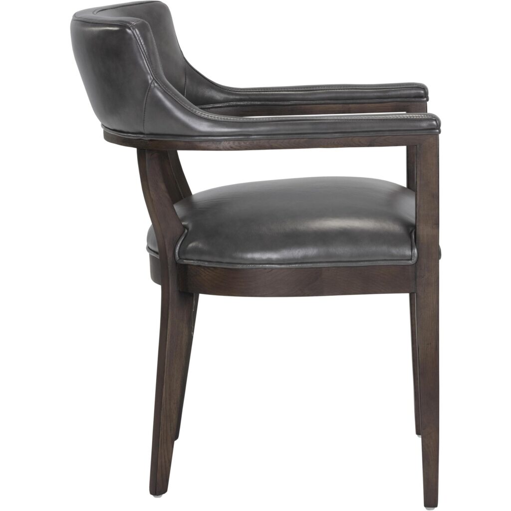 Brylea Dining Armchair - Brown - Brentwood Charcoal Leather - Image 3