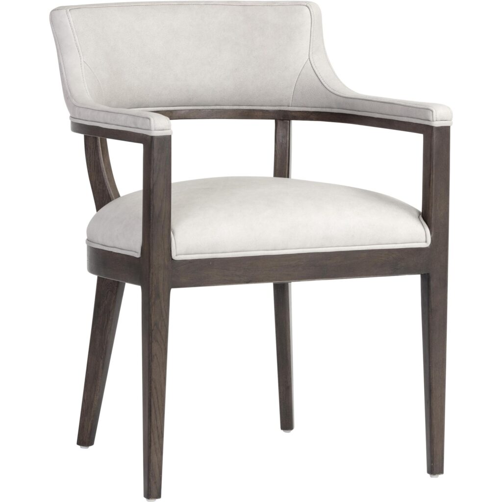 Brylea Dining Armchair - Brown - Saloon Light Grey Leather