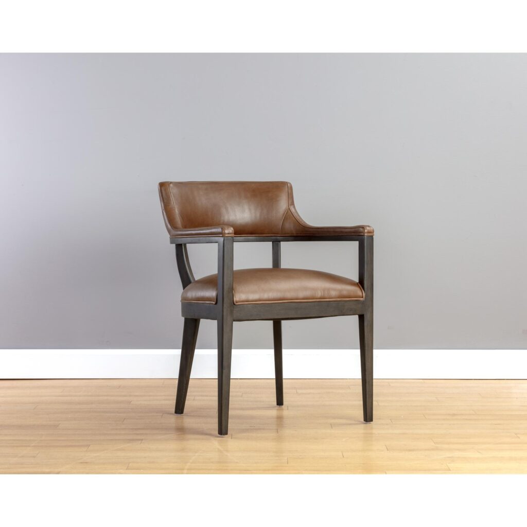 Brylea Dining Armchair - Brown - Shalimar Tobacco Leather - Image 5