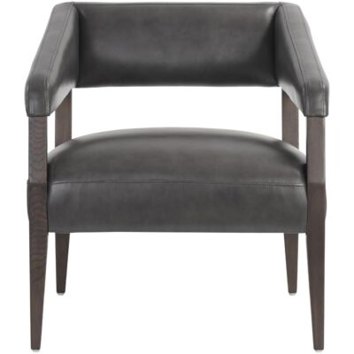 Carlyle Lounge Chair - Brentwood Charcoal Leather 110530 110530 CARLYLE LOUNGE CHAIR BRENTWOOD CHARCOAL LEATHER 1