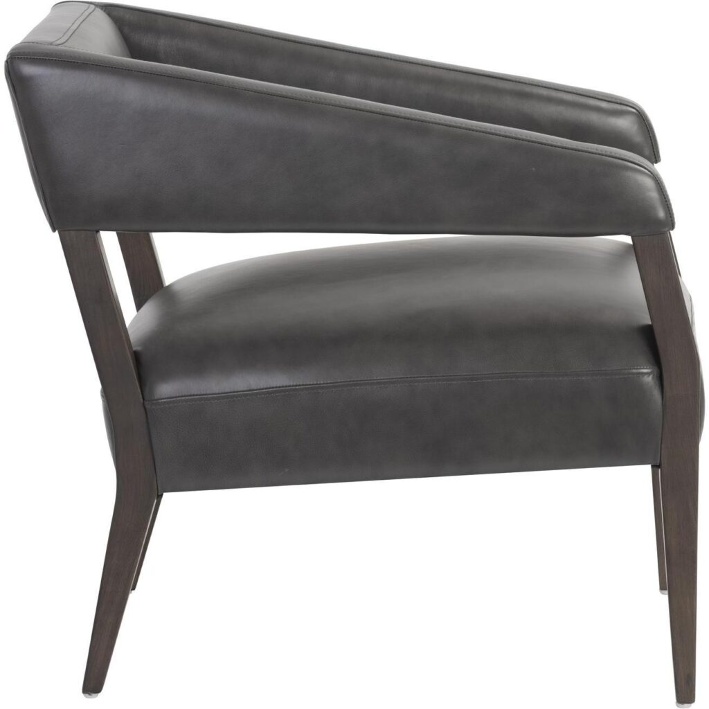 Carlyle Lounge Chair - Brentwood Charcoal Leather - Image 3