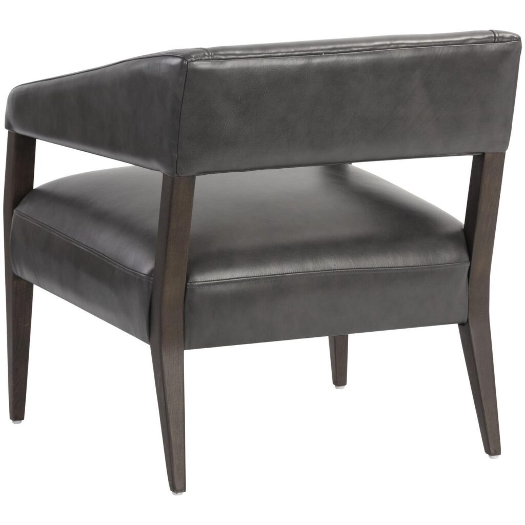 Carlyle Lounge Chair - Brentwood Charcoal Leather - Image 4