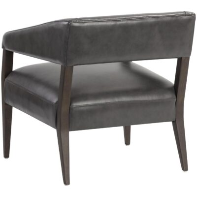 Carlyle Lounge Chair - Brentwood Charcoal Leather 110530 110530 CARLYLE LOUNGE CHAIR BRENTWOOD CHARCOAL LEATHER 3