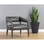 Carlyle Lounge Chair - Brentwood Charcoal Leather 12 Carlyle Lounge Chair - Brentwood Charcoal Leather 110530 110530 CARLYLE LOUNGE CHAIR BRENTWOOD CHARCOAL LEATHER 5
