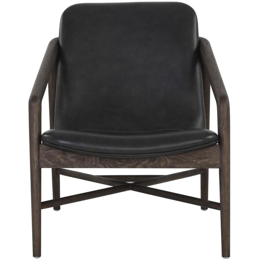 Cinelli Lounge Chair - Dark Brown - Brentwood Charcoal Leather - Image 2