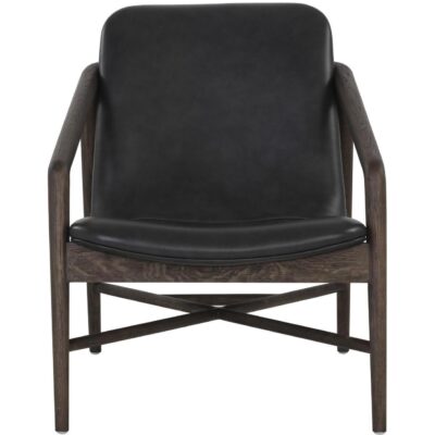 Cinelli Lounge Chair - Dark Brown - Brentwood Charcoal Leather 110538 110538 CINELLI LOUNGE CHAIR BRENTWOOD CHARCOAL LEATHER 1