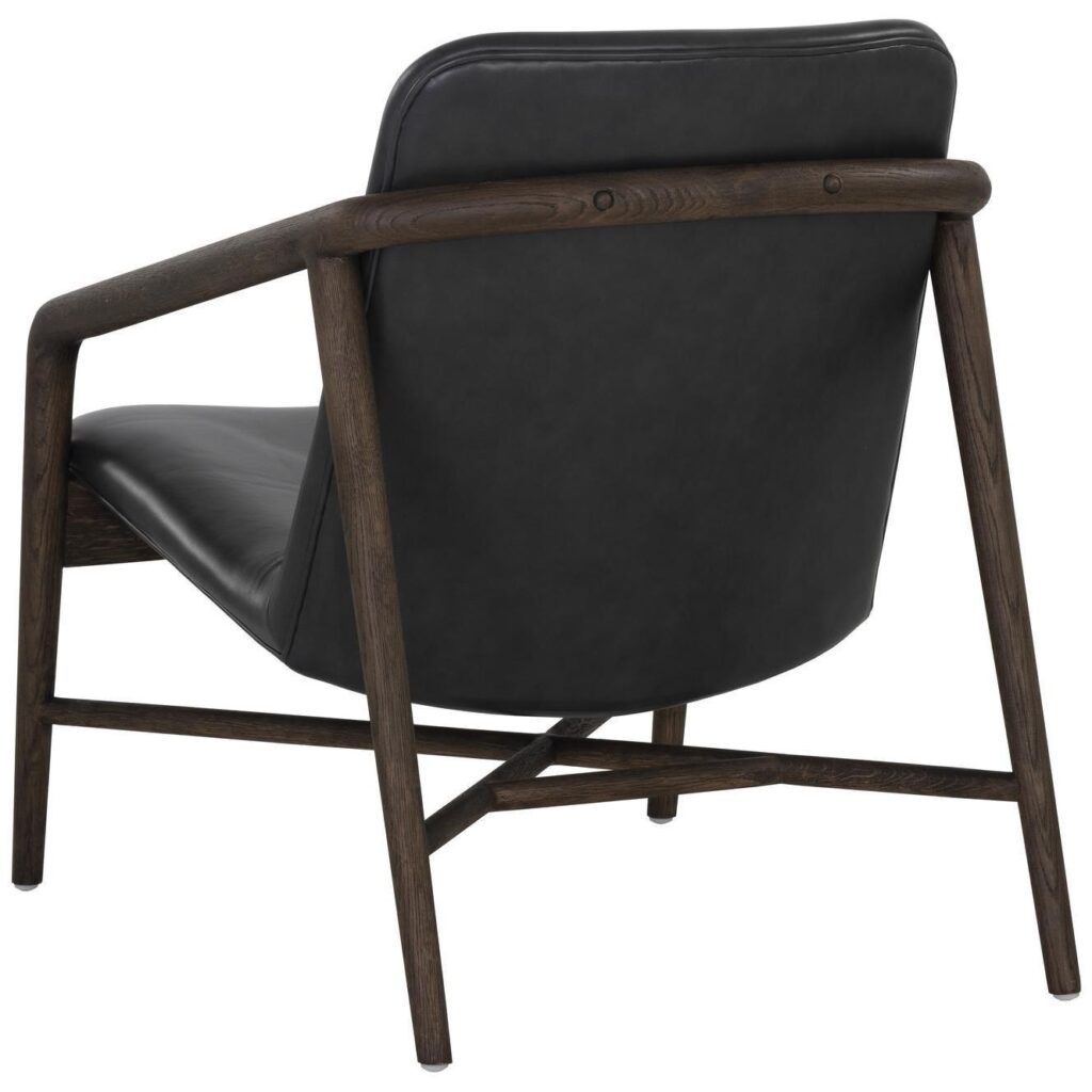 Cinelli Lounge Chair - Dark Brown - Brentwood Charcoal Leather - Image 4