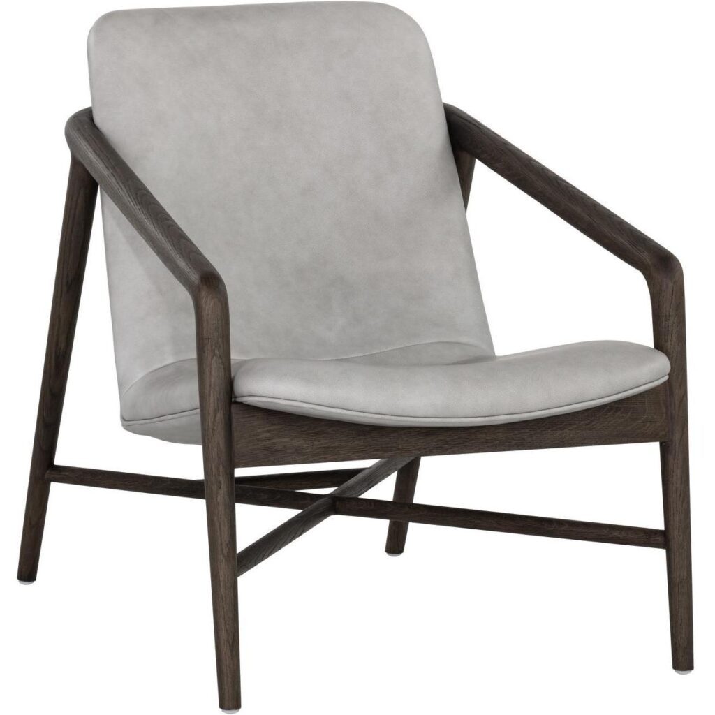 Cinelli Lounge Chair - Dark Brown - Saloon Light Grey Leather