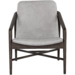 Cinelli Lounge Chair - Distressed Brown - Saloon Light Grey Leather 110539 110539 CINELLI LOUNGE CHAIR SALOON LIGHT GREY LEATHER 1