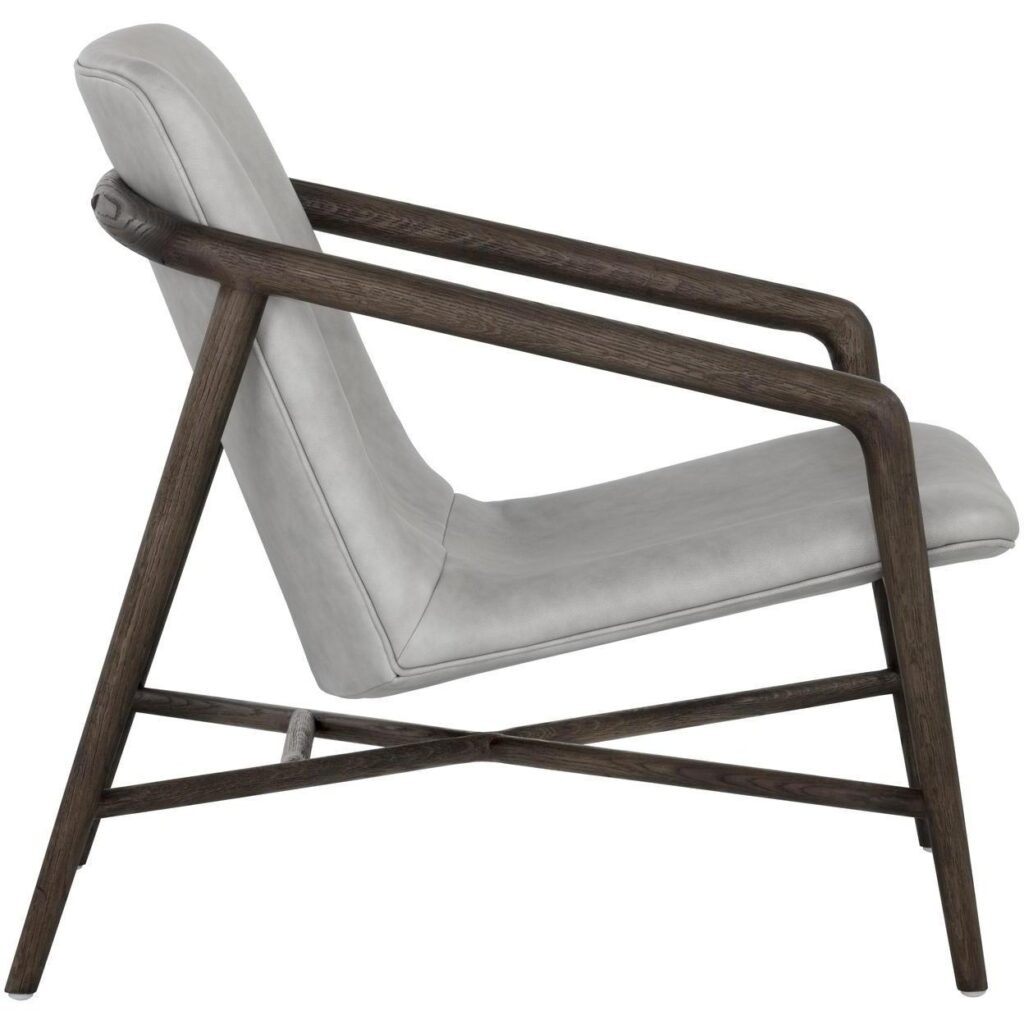 Cinelli Lounge Chair - Dark Brown - Saloon Light Grey Leather - Image 3