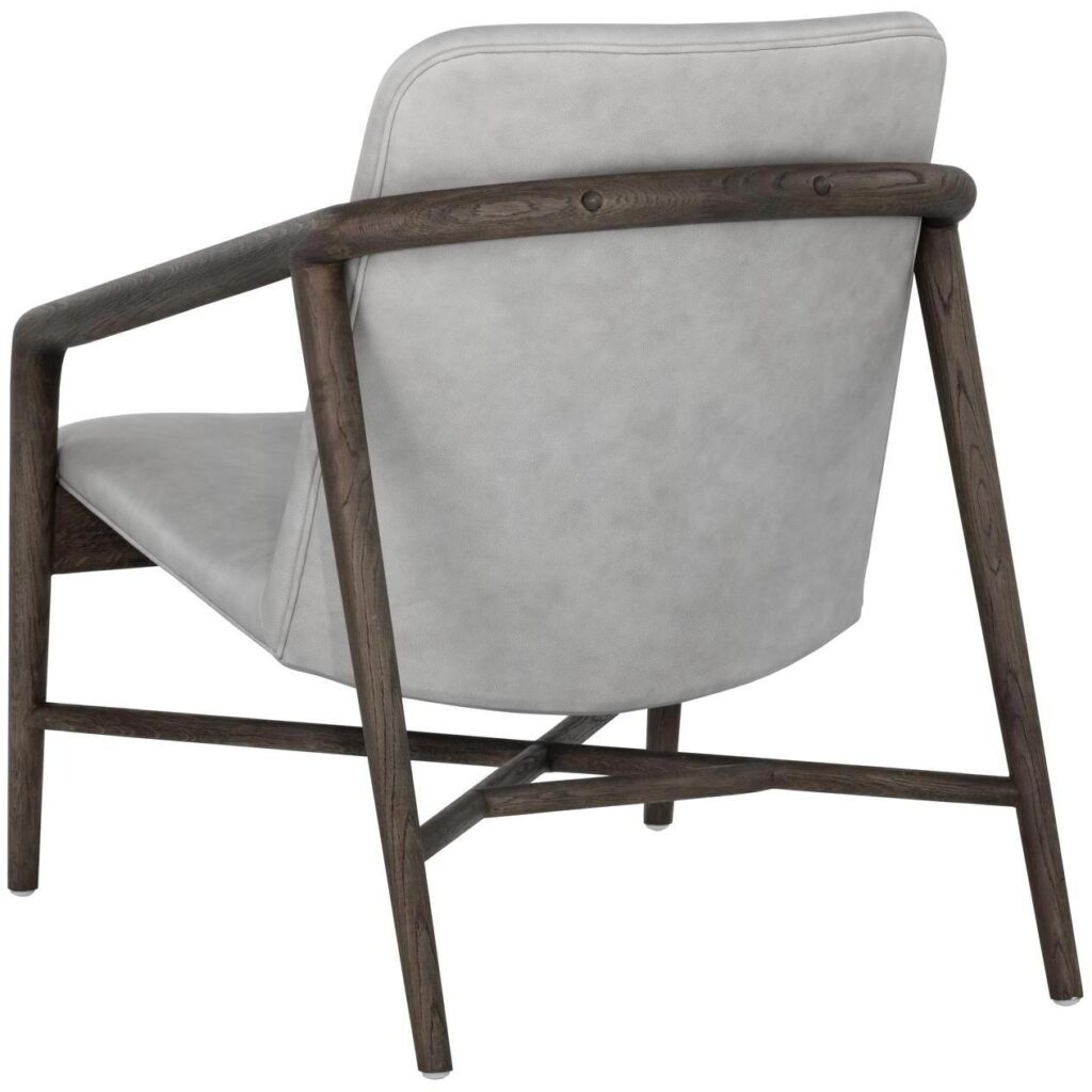 Cinelli Lounge Chair - Dark Brown - Saloon Light Grey Leather - Image 4