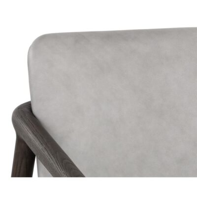 Cinelli Lounge Chair - Dark Brown - Saloon Light Grey Leather 110539 110539 CINELLI LOUNGE CHAIR SALOON LIGHT GREY LEATHER 7