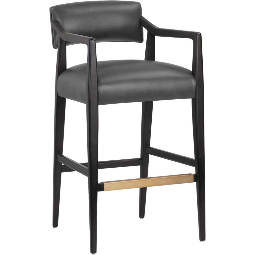 Keagan Barstool - Brentwood Charcoal Leather