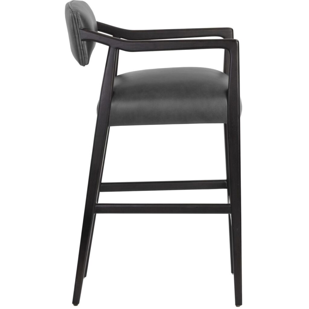 Keagan Barstool - Brentwood Charcoal Leather - Image 2