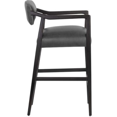 Keagan Barstool - Brentwood Charcoal Leather 110555 110555 KEAGAN BARSTOOL BRENTWOOD CHARCOAL LEATHER 2