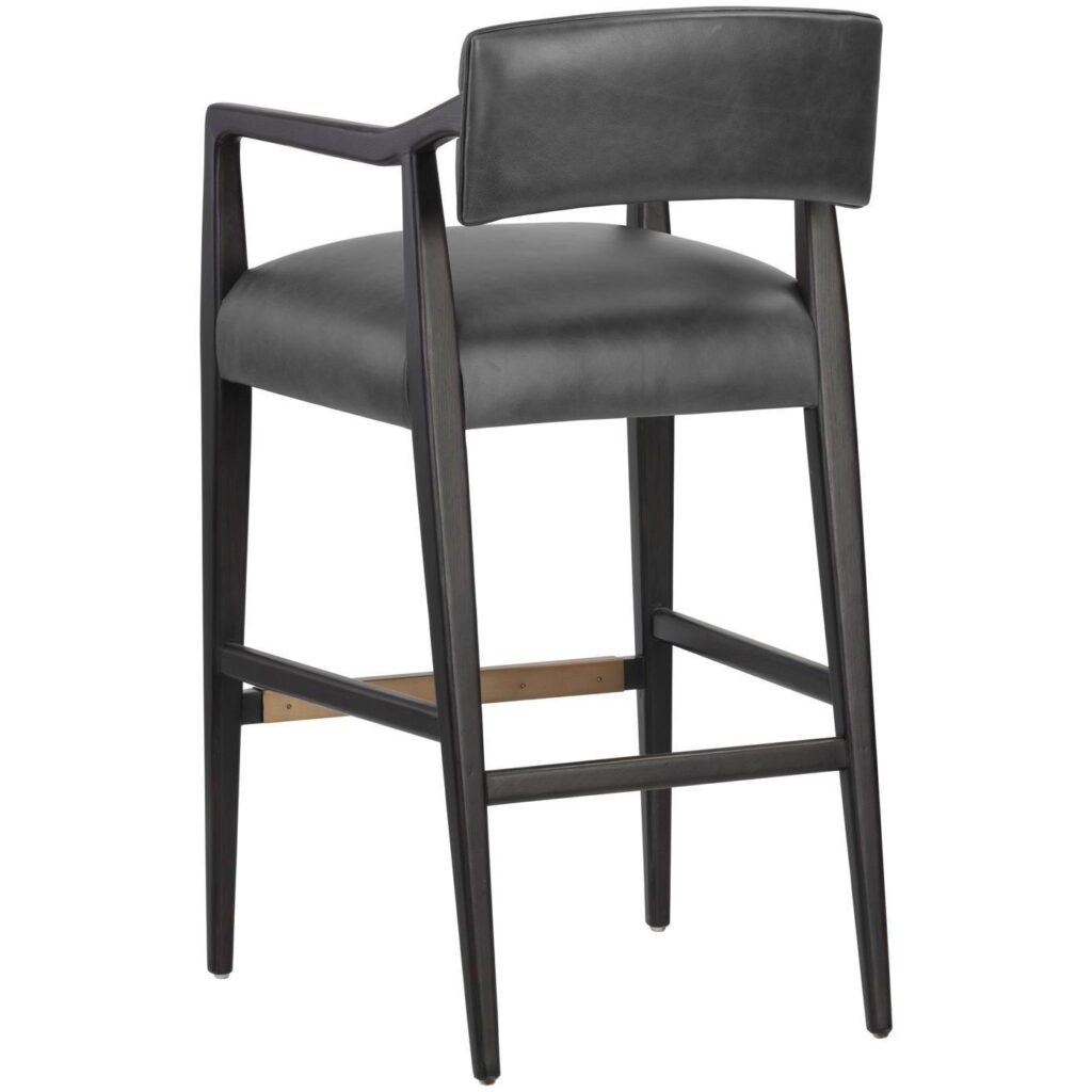 Keagan Barstool - Brentwood Charcoal Leather - Image 3