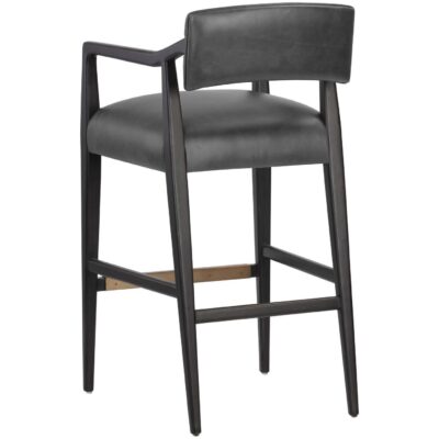 Keagan Barstool - Brentwood Charcoal Leather 110555 110555 KEAGAN BARSTOOL BRENTWOOD CHARCOAL LEATHER 3