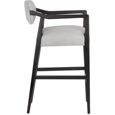 Keagan Barstool - Saloon Light Grey Leather 110556 110556 KEAGAN BARSTOOL SALOON LIGHT GREY LEATHER 2