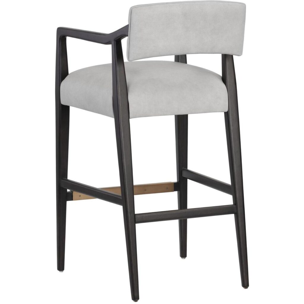 Keagan Barstool - Saloon Light Grey Leather - Image 3