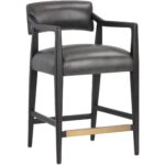 Keagan Counter Stool - Brentwood Charcoal Leather