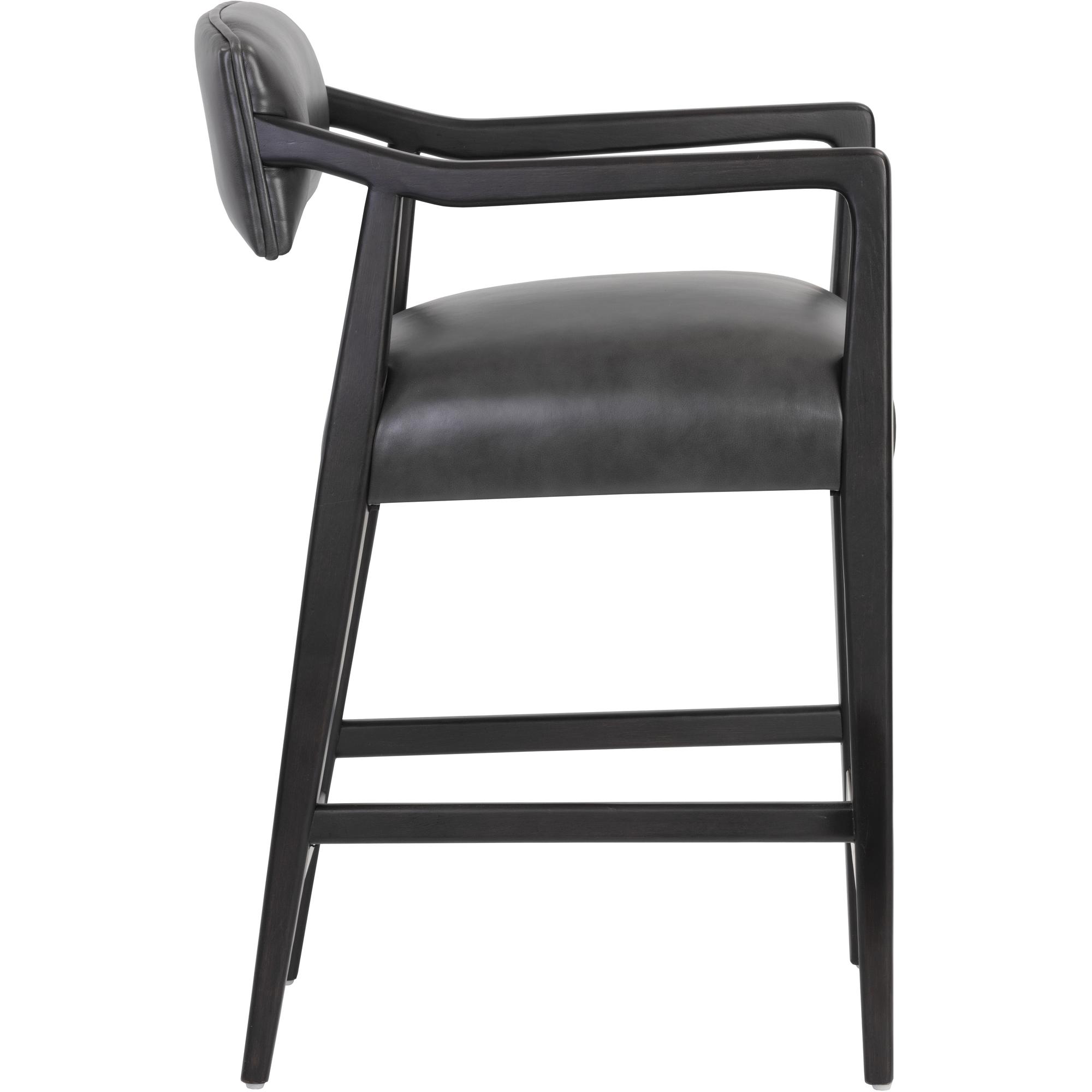 Keagan Counter Stool - Brentwood Charcoal Leather 2 Keagan Counter Stool - Brentwood Charcoal Leather - Image 2