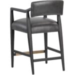 Keagan Counter Stool - Brentwood Charcoal Leather 11 Keagan Counter Stool - Brentwood Charcoal Leather - Image 3