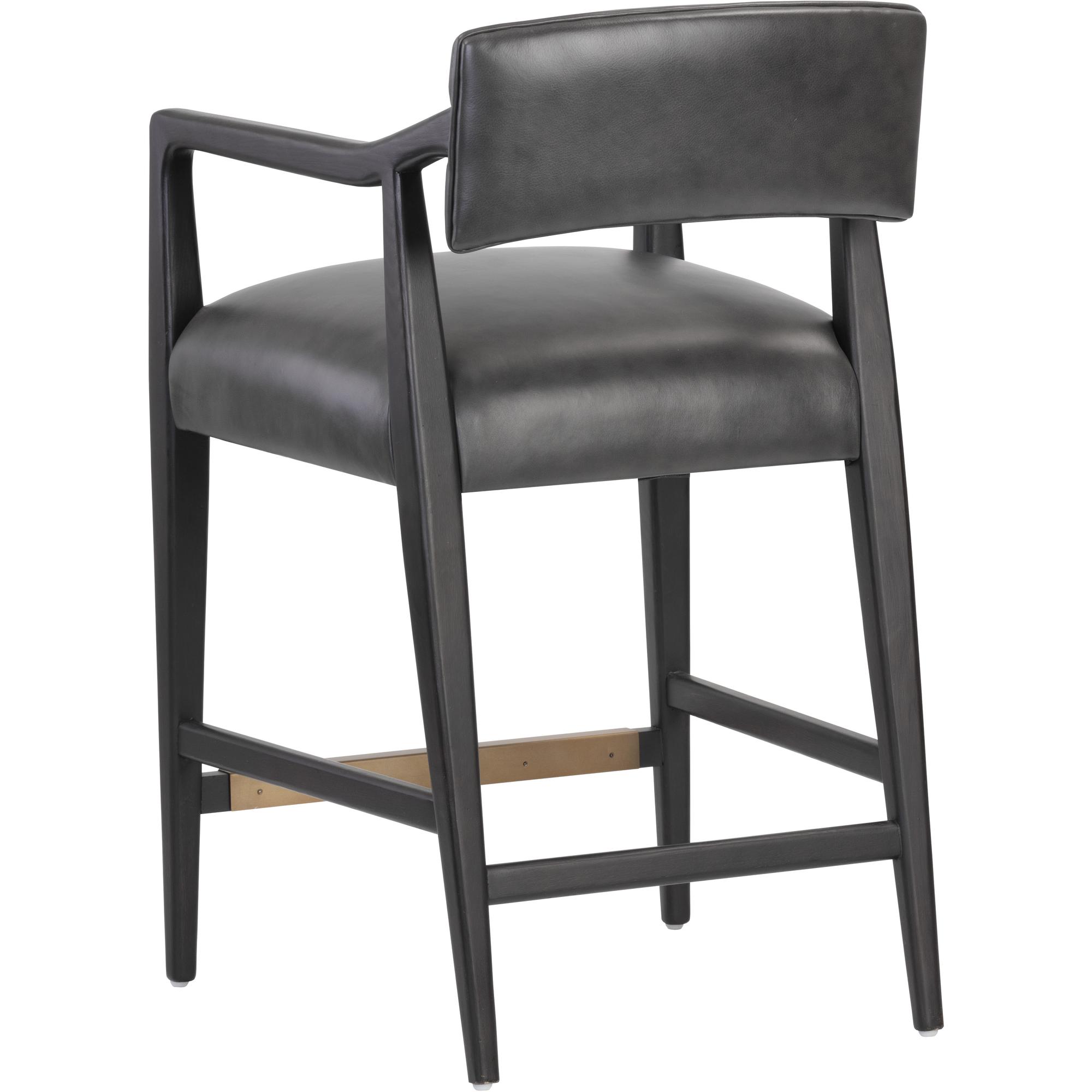 Keagan Counter Stool - Brentwood Charcoal Leather 3 Keagan Counter Stool - Brentwood Charcoal Leather - Image 3