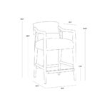 Keagan Counter Stool - Brentwood Charcoal Leather 17 Keagan Counter Stool - Brentwood Charcoal Leather - Image 9